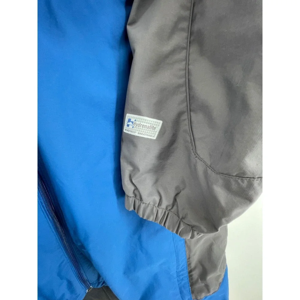 The North Face Mens XL Blue Grey HyVent Windbreaker Jacket Full Zip Hooded AXD8